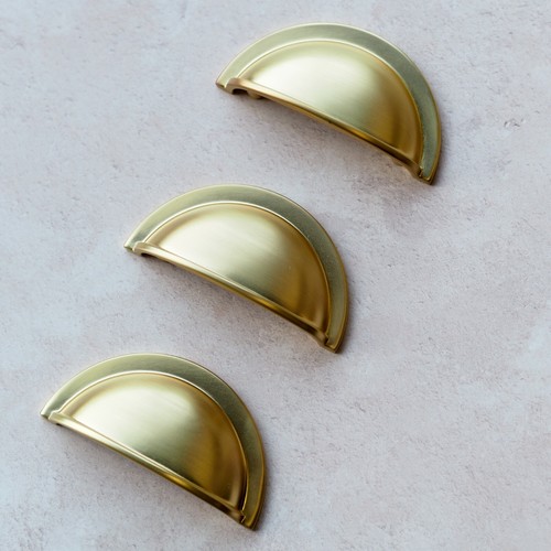 10x 64mm brass handles - handles, brushed