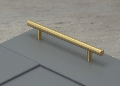 Brushed brass kitchen cabinet - kitchen,